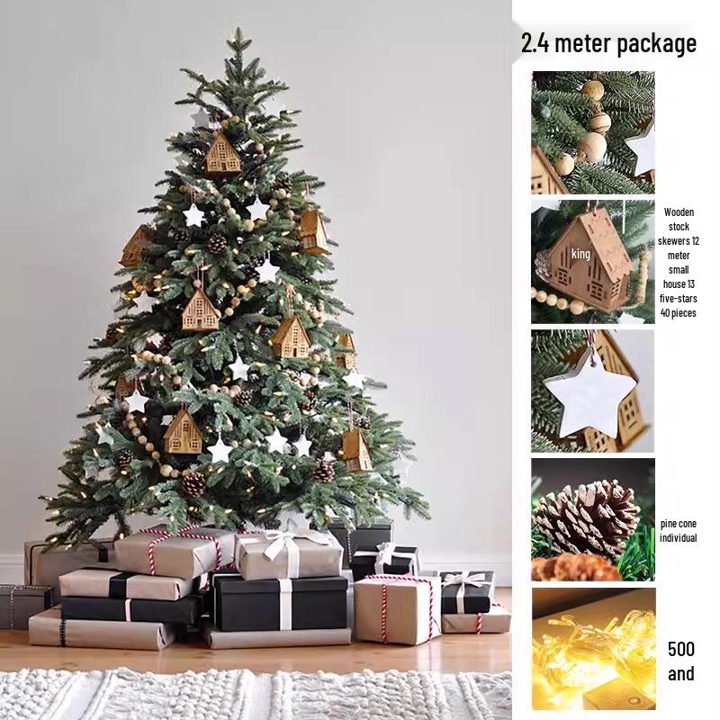 Large Artificial Christmas Tree with Dense PE and Lights - 2025 Children's Decorative Ornaments