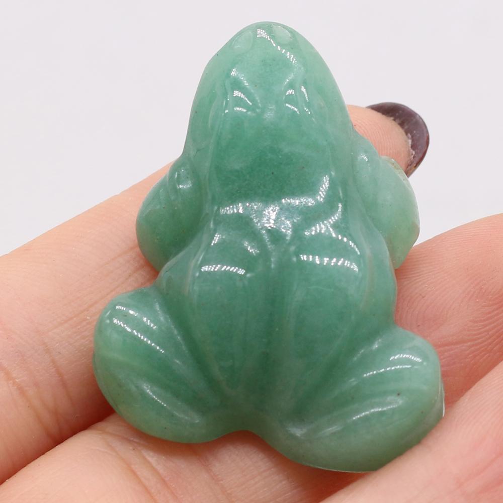 1Pc, Money Frog Figurine, Natural Crystal Stone Ornamental Decorations Jewelry for Good Luck & to Manifest Wealth 30×38mm