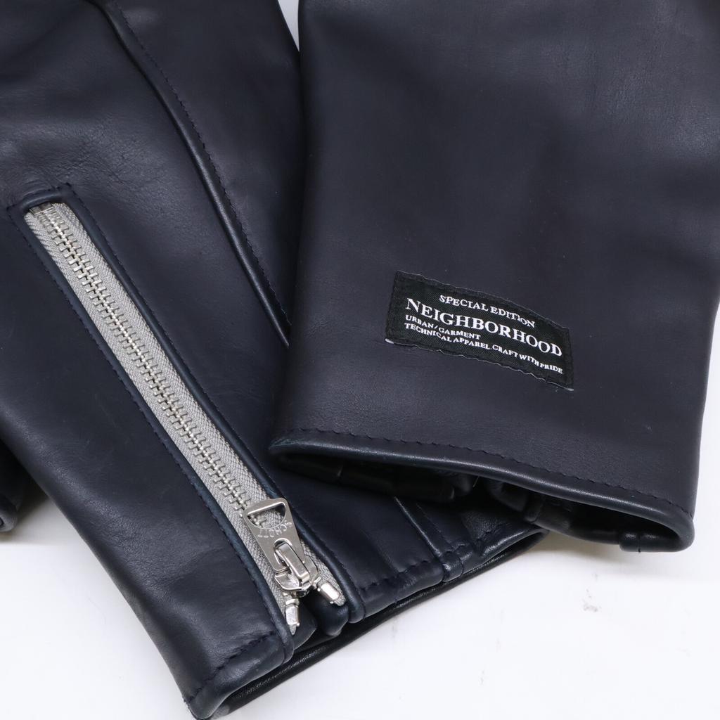 SCHOTT ×NEIGHBORHOODxKostas Seremetis 149UN ONE STAR/One Star Cowhide Back Graphic Double Rider Jacket Jacket 38 NavyUsed