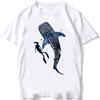 Casual T Shirts Beach Diving Unisexs Tshirt Vintage Tees Whale Shark Anatomy Tshirt Unisex Hip Hop Aesthetic Unisexs Clothing