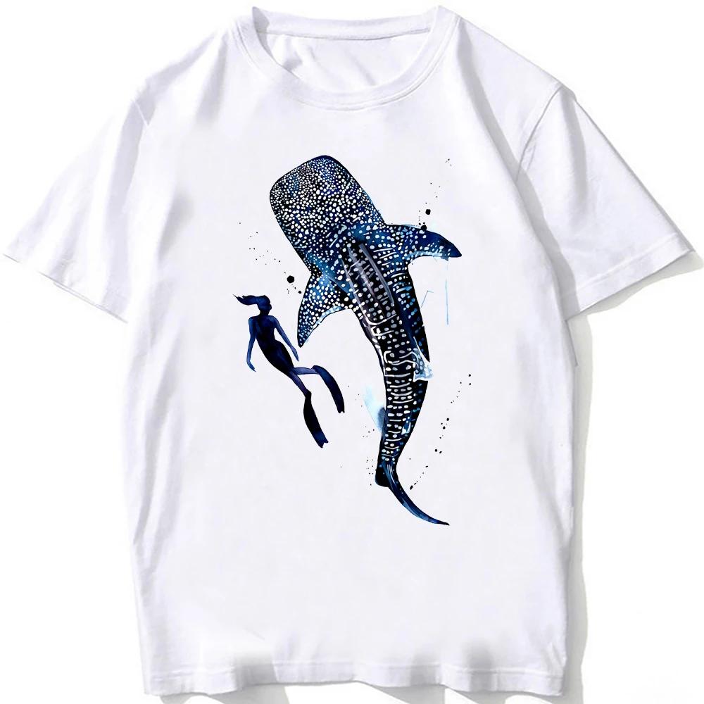 Casual T Shirts Beach Diving Unisexs Tshirt Vintage Tees Whale Shark Anatomy Tshirt Unisex Hip Hop Aesthetic Unisexs Clothing