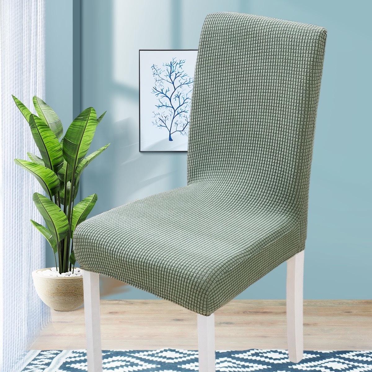 

Однотонный пылезащитный чехол на стул, универсальный чехол, высокоэластичный бархатный чехол на стул для домашнего использования, чехол на стул для отеля M 45-55CM