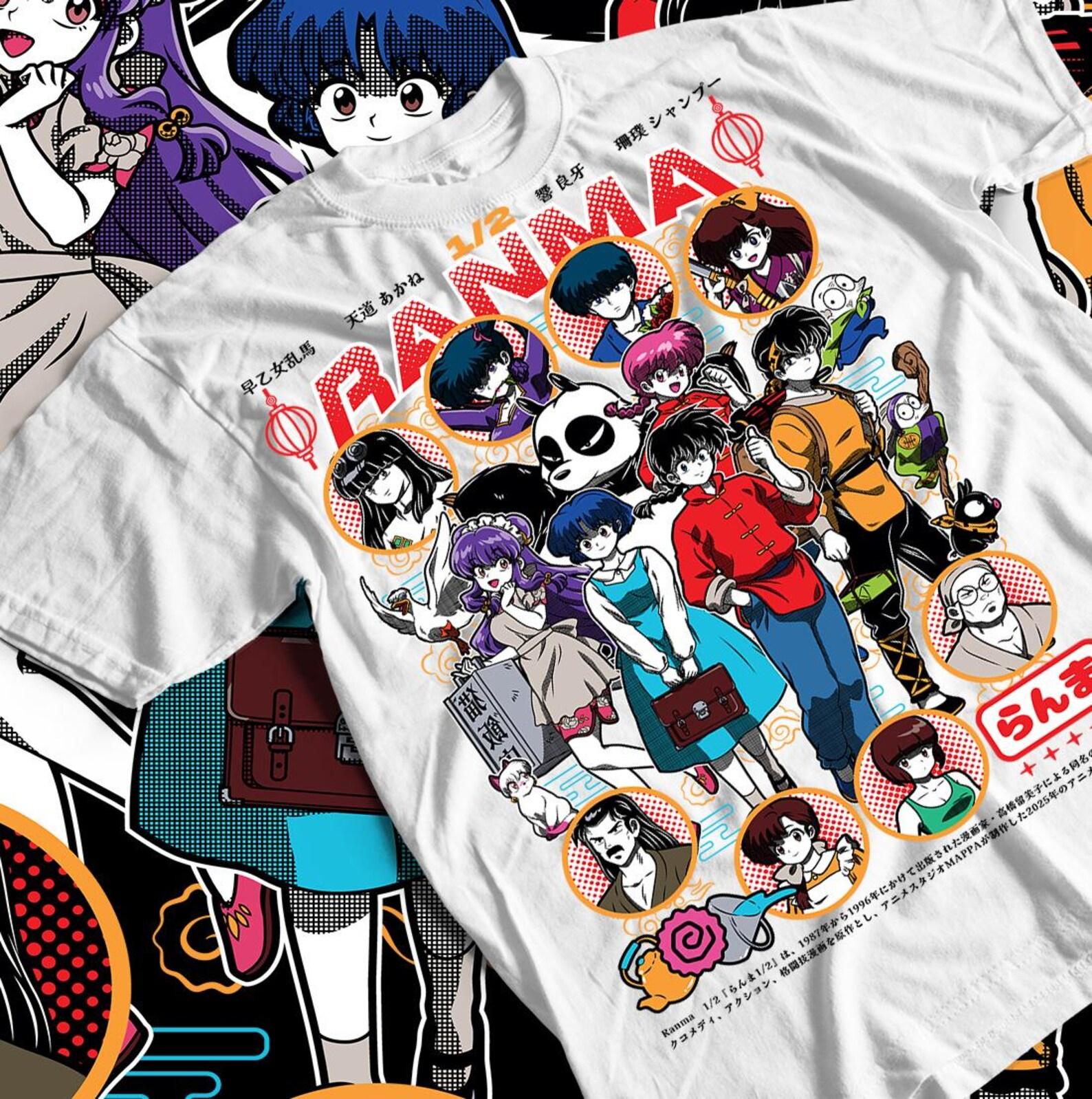 Ranma Saotome Anime T shirt, Retro Anime Shirt, Funny Vintage Manga tee, 90s Anime Shirt, Ranma Manga T shirt, Genma Panda Manga Unisex Shirt 4XL