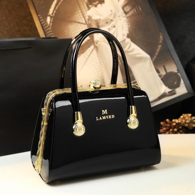 Elegant Patent Leather Women's Bag - Versatile Handbag, Shoulder & Crossbody for Stylish Moms 2025