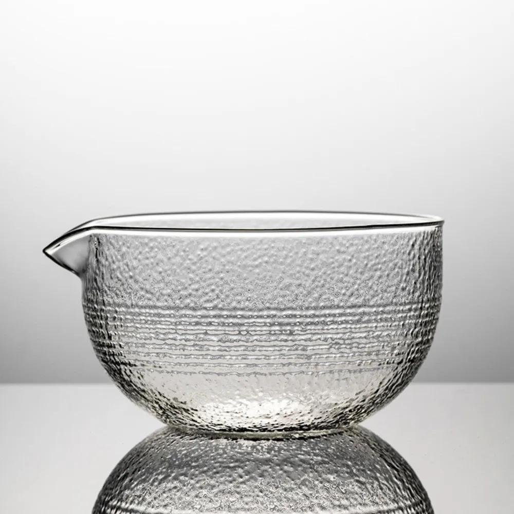 New Textured Matcha Bowl with Pouring Spout Glass Japanese Tea Set Reusable Matcha Making Kit Tea Lovers