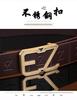 Men's Stainless Steel Z Letter Belt, Genuine Leather, Smooth Buckle, Top Layer Cowhide, Trouser Belt