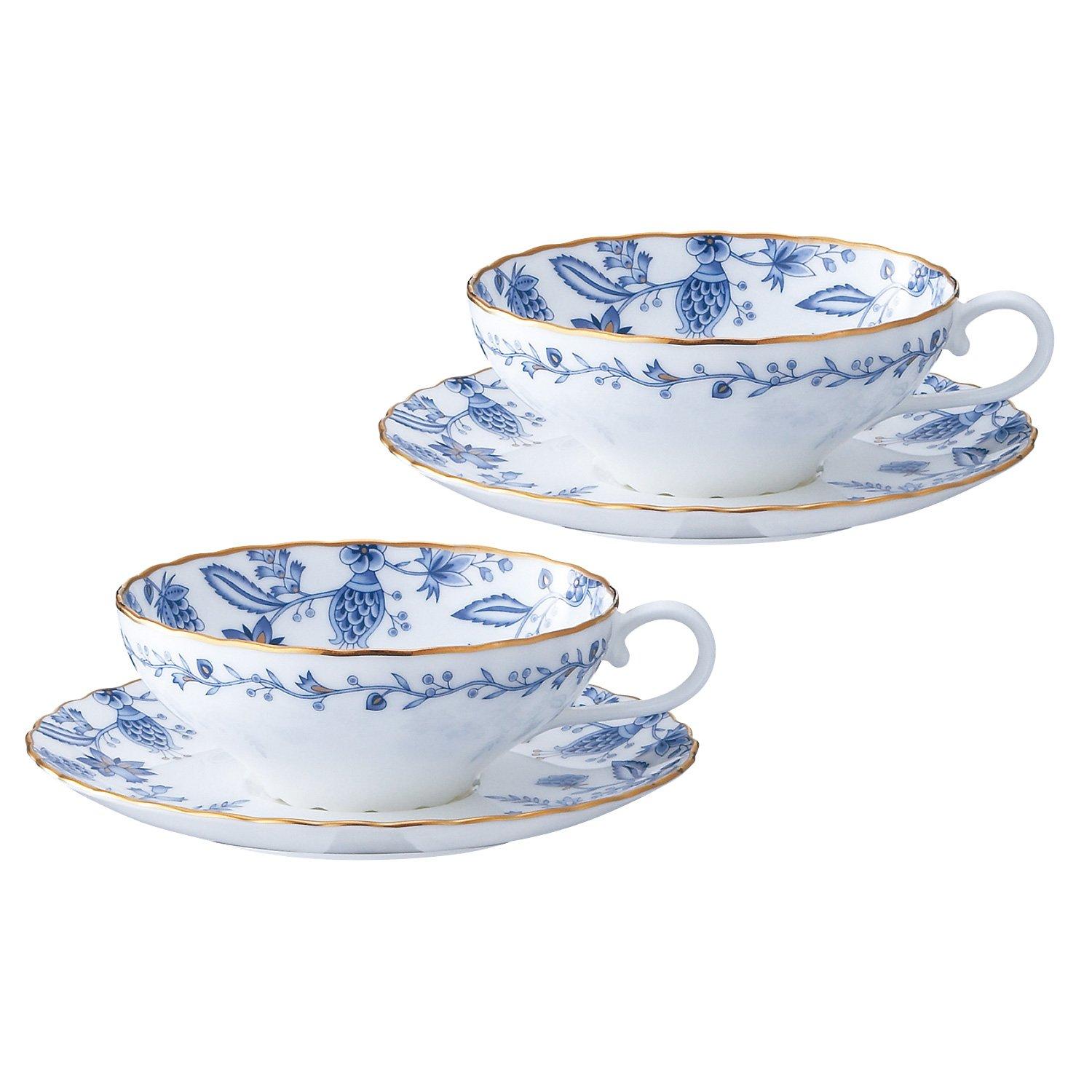 

Noritake Tea Cup & Saucer (Pair Set) 180cc Blue Sorrentino 2 Bone China P58043A/4562