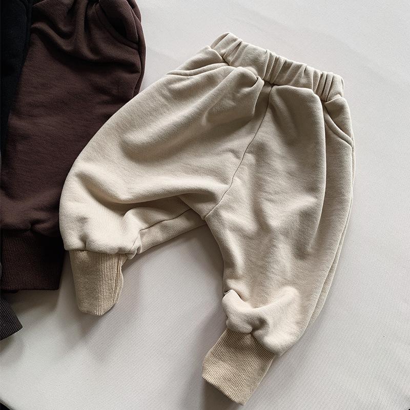 Kids Casual Loose Solid Cotton Flying Squirrel Harem Pants For Toddler Boys And Girls