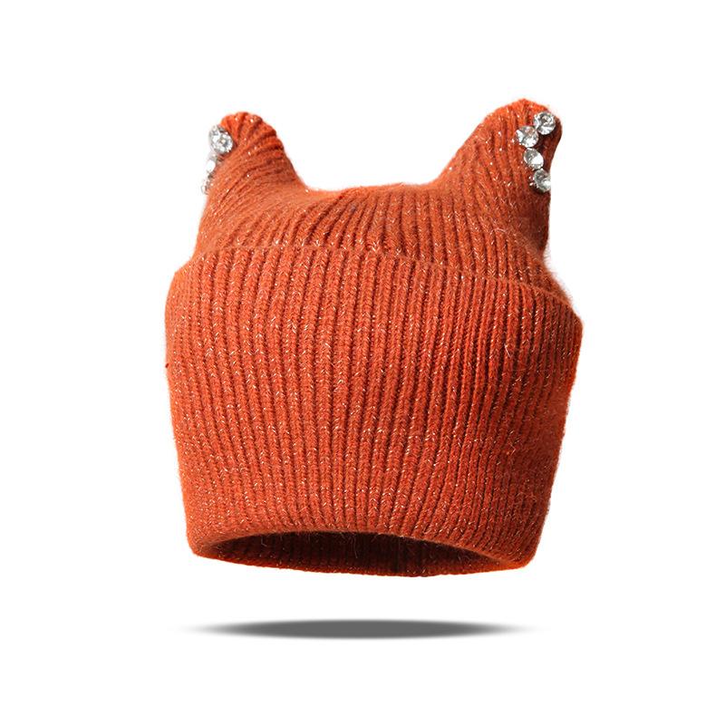 

Однотонная вязаная шапка осень-зима шерстяная шапка для девочки милая шапка-пуловер