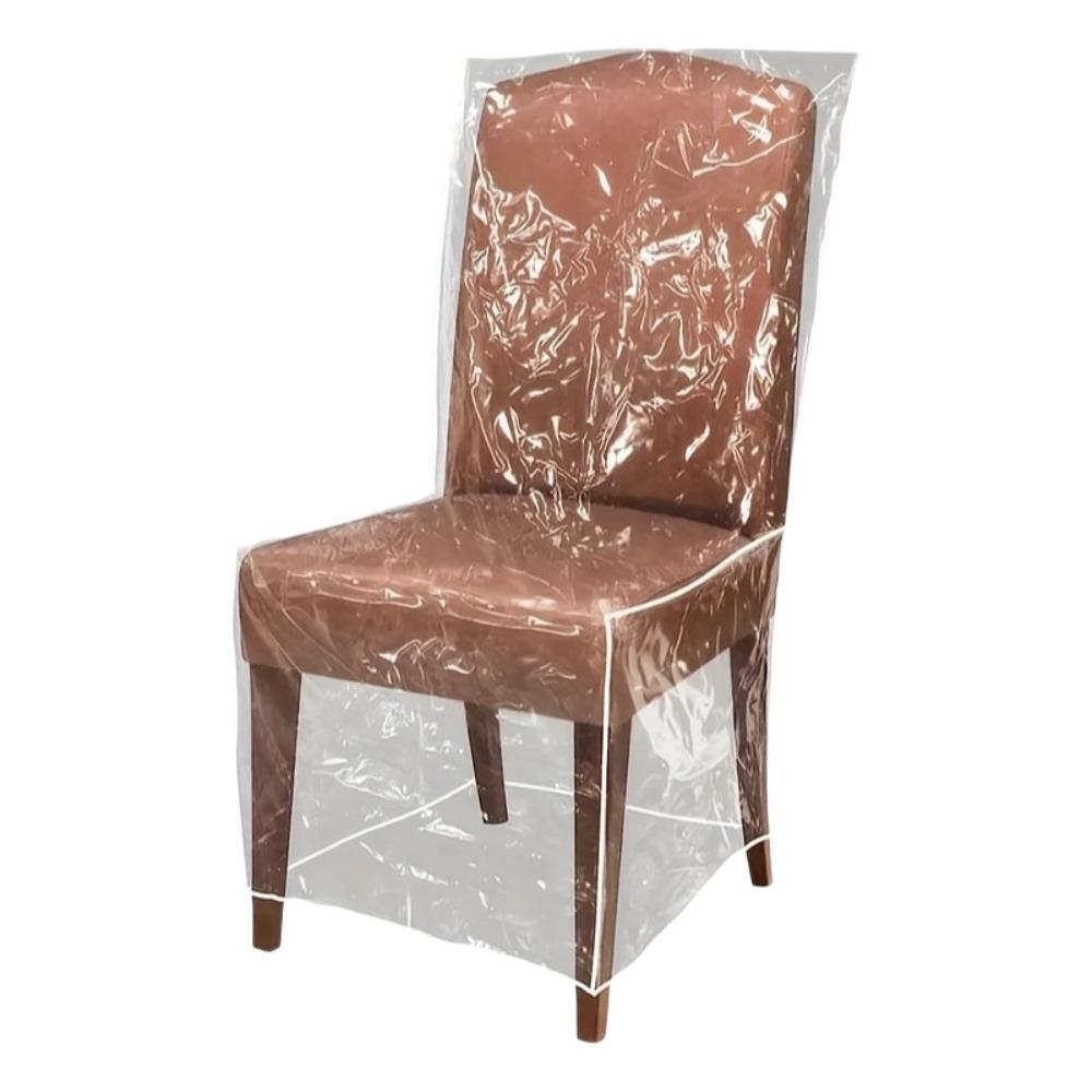 Dustproof Plastic Dining Chair Covers Transparent Waterproof Slipcover  Household