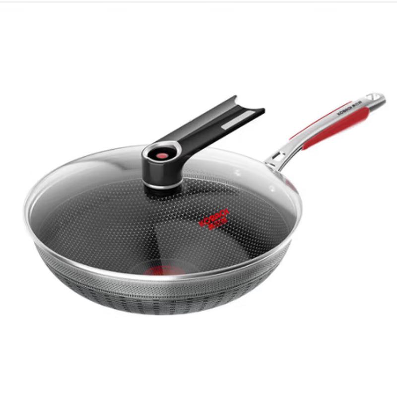 Kangbach 316L Honeycomb Wok with Red Dot Temperature Sensor