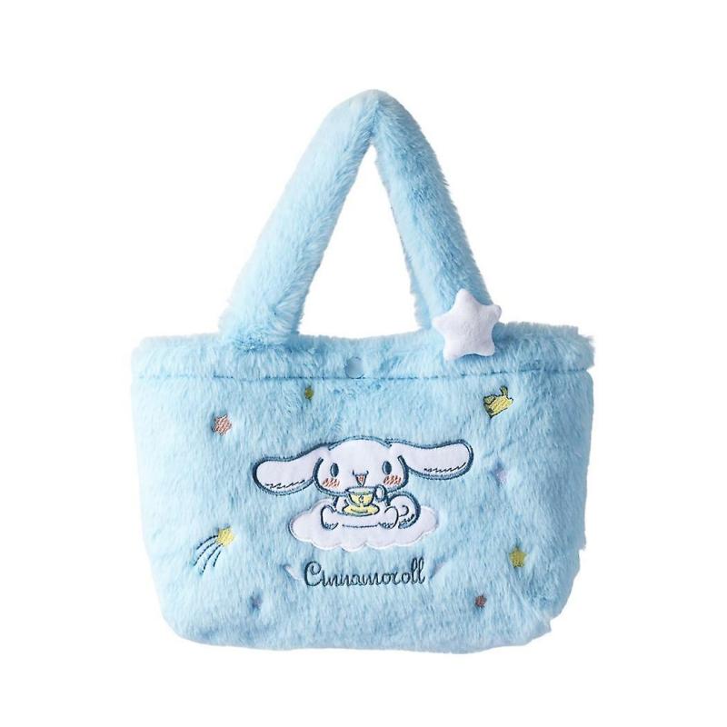 Kawaii Sanrio Bag Stuffed Cinnamoroll Plush Kuromi My Melody Plushie Anime Pochacco Soft Portable Travel Bag Girls Children Gift