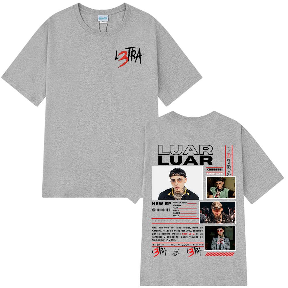 Rapper Luar La L 2025 Album L3TRA T Shirts Unisexs Women Hip Hop Fashion Short Sleeve Tshirts Cotton Oversized Streetwear Tshirt