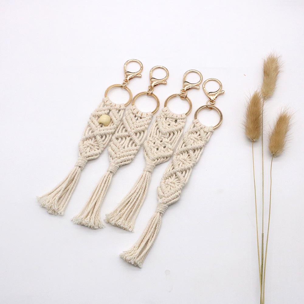 Nordic Handmade Bohemian Cotton Rope Keychain Bag Pendant