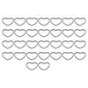 30pcs Silver Hollow Heart‑Shaped Pendants Stainless Steel Open Frame Pendants Small Size