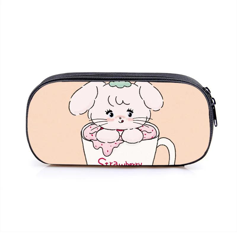 Mikko Pencil Bag Anime Pencil Cases Canvas Kawaii Stationery Box Children's Office Student School Supplies Stationary