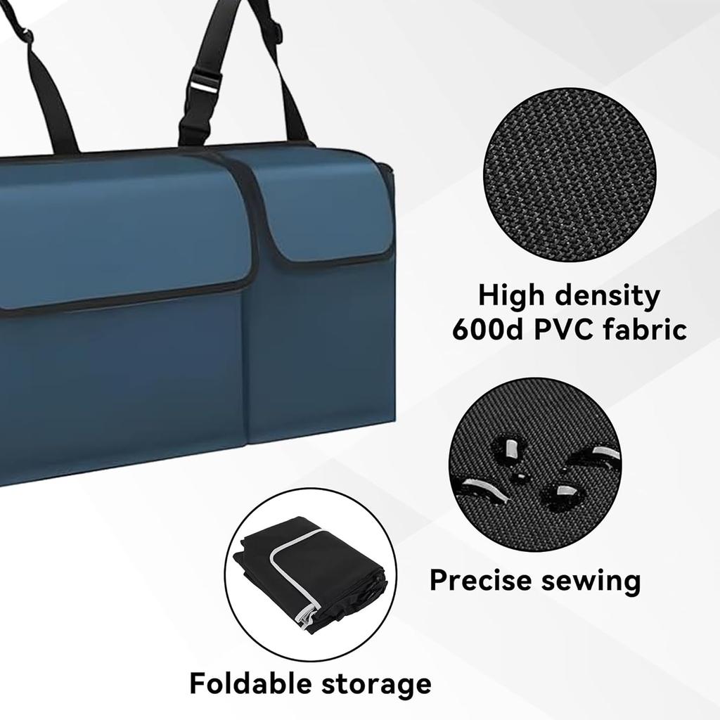 Car Trunk Organizer, Backseat Hanging Large Storage With Adjustable Straps,Waterproof PVC Collapsible Cargo Bag, Car Interior Accessories For Auto