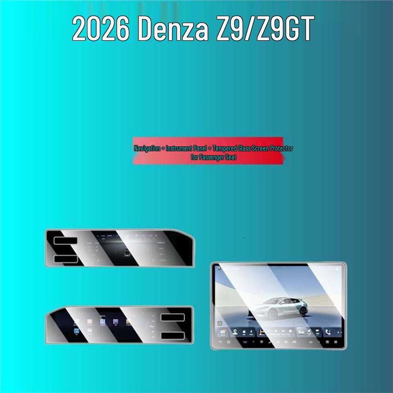 Denza Z9 Center Console Tempered Glass Screen Protector: GT Car Interior Decorative Accessory for Navigation System