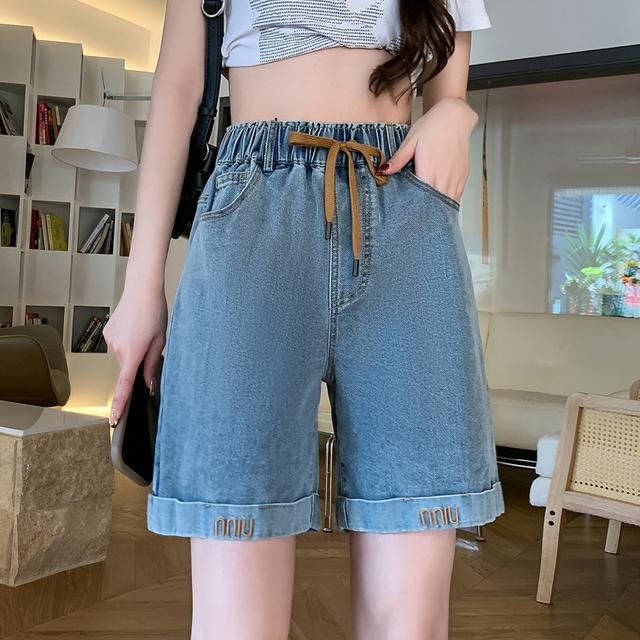 

Летние джинсы шорты брюки женские брюки свободные повседневные джинсовые женские повседневные брюки 5XL code recommends 170-100kg синий