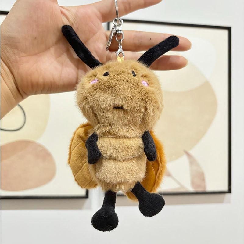 Creative Plush Cockroach Keychain Adorable 12cm Stuffed Insect Doll Bag Charm Gift