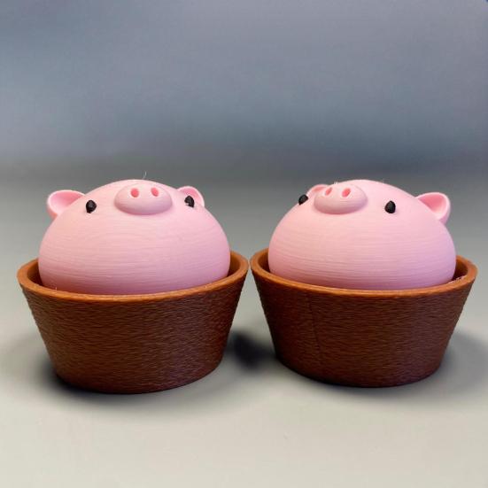 Fingertip Clicker Potted Plant Pig Shape Decompression Toy Press And Click Design Compact Pendant for Kids Adults