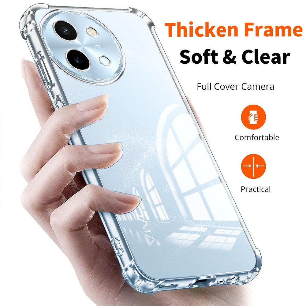 Phone Case For Vivo V40 Lite Case Clear Soft Silicone Shockproof Airbag Bumper For Vivo V40 Pro 5G V40 SE Back Cover Fundas