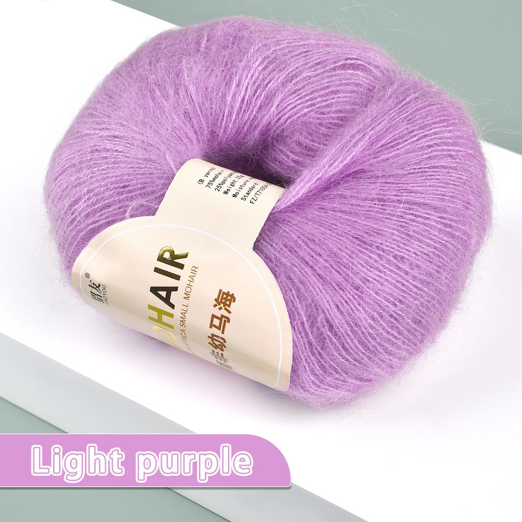 25g/Roll Soft Wool Knitting Cashmere Long Thin Yarn Roll Mohair Yarn DIY Hand Crochet Soft Mohair Cashmere Wool Knitting Yarn