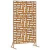 VidaXL 180 Cm Corten Steel Screen | Opaque Geometric Design, Modern Style for Outdoor, Resistant Barrier 868555
