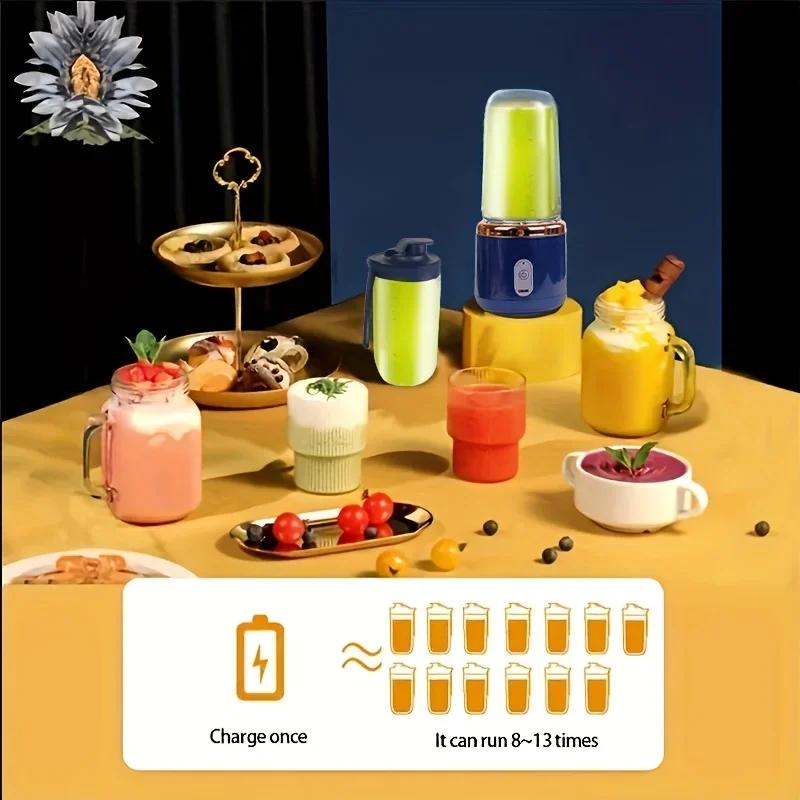 Juice Extractor , Optional Dual Cup Portable Rechargeable Small Sport Juice Cup, Student Home Multifunctional Juice Extractor