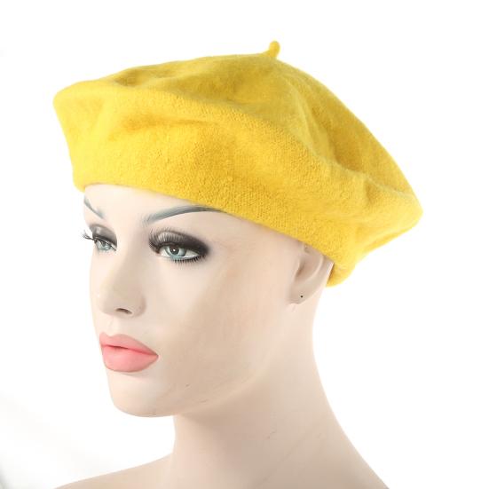 Women Girl Solid Color Warm Winter Beret French Artist Beanie Hat Ski Cap