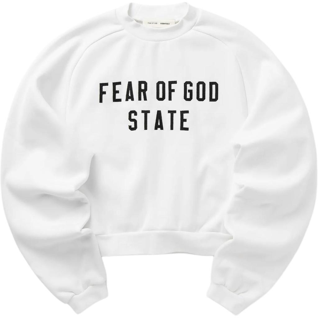 Fear of God Essentials Fleece Raglan Sleeve Ribbed Crewneck Logo Letter Solid Color Loose Long Sleeve Sweatshirt Women Sweatshirt 192SP257834FW