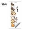 Cartoon Cat or Dog Wall Art Cute Cats/Dogs Stickers, Waterproof PVC Decals, Peel And Durable Outdoor Window Decals Stick Decorative Murals for Nursery
