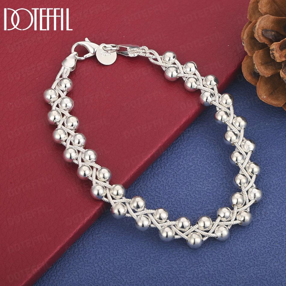 

Браслет из стерлингового серебра 925 пробы с бусинами в виде винограда - Свадебное модное подарочное украшение 20cm