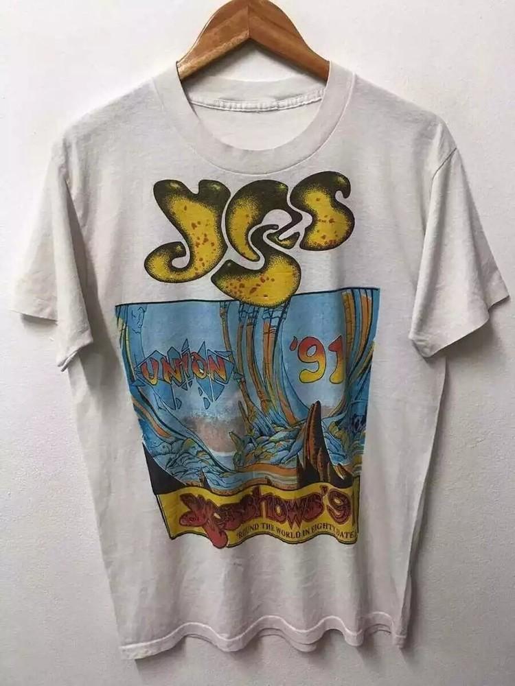 Yes Band Shirt, Yes Band Cotton White Unisex T-shirt Reprint S-5XL Men Women Unisex T-Shirt L