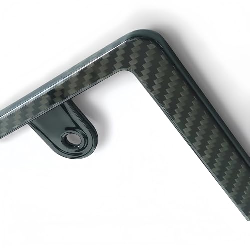 KICARYAJP Carbon Fiber License Plate Frame, Universal Exterior Custom Dress-Up Car Parts, Car Accessories, Exterior Carbon Fiber (Rear)