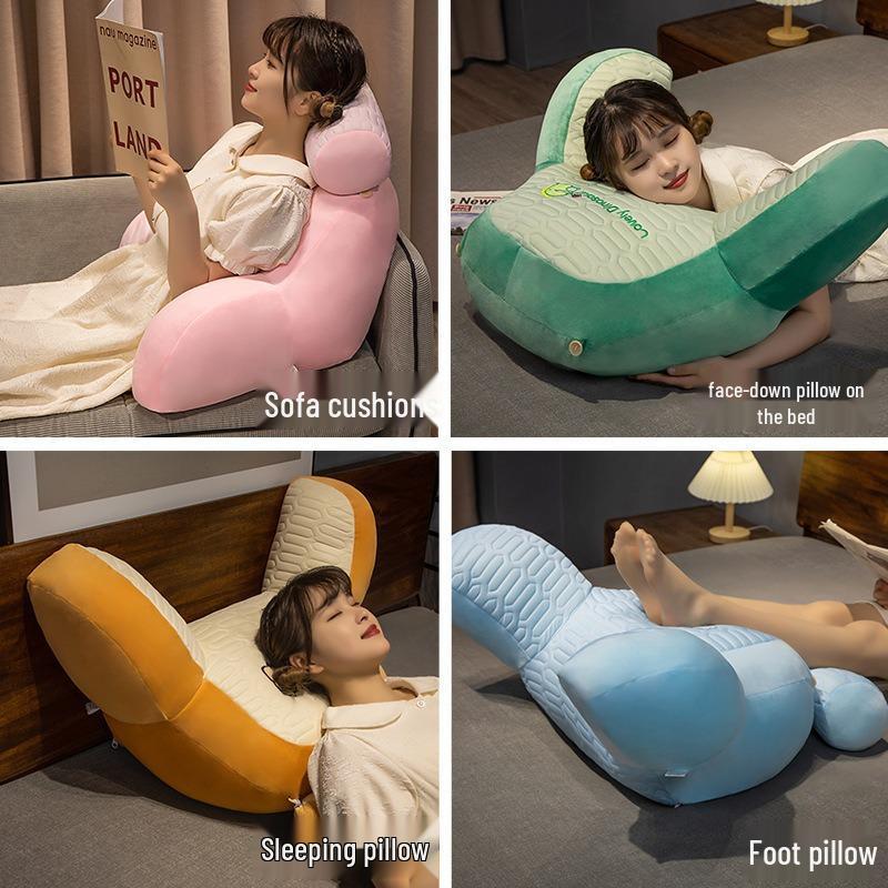 Large Latex Backrest Pillow: Soft Headboard Cushion for Bed, Sofa, Dorm, or Tatami.
