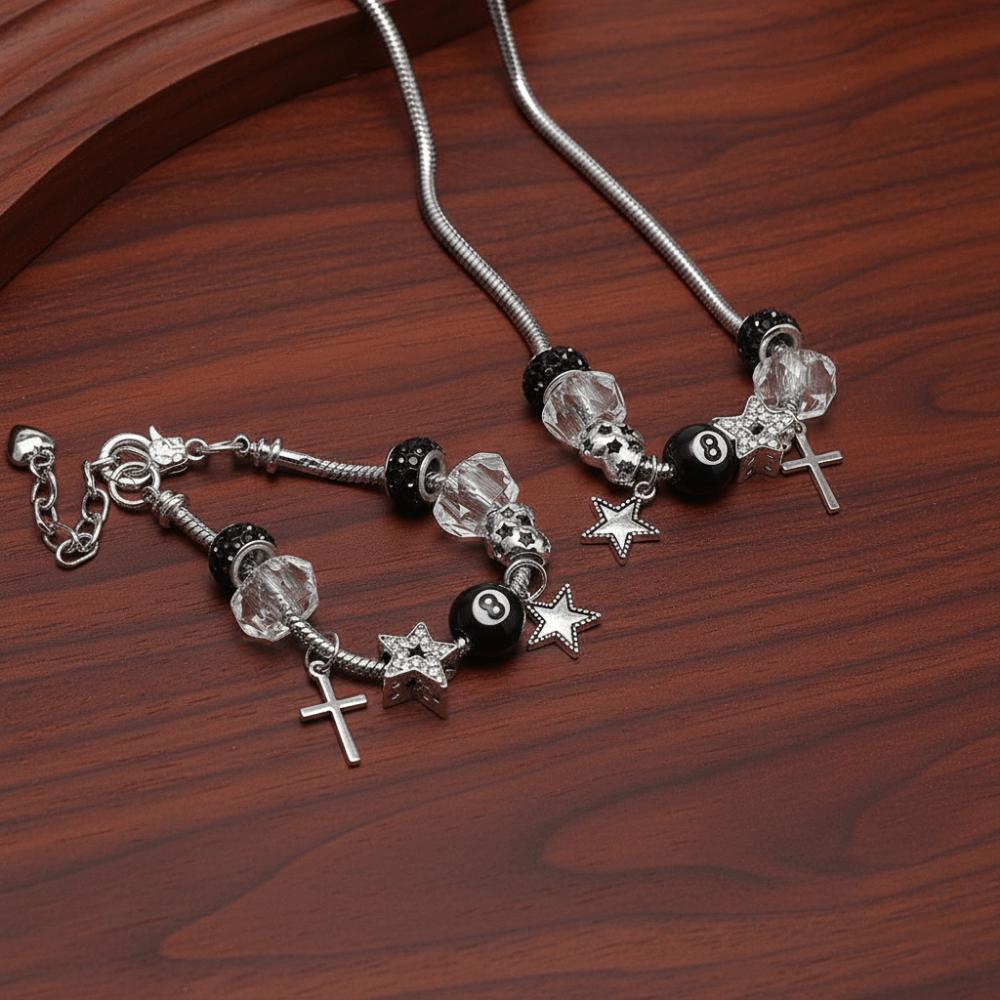 Star Charms Star Cross Bracelet Adjustable Necklace Charm Bracelet No.8 Ball Bracelet  Jewelry Gift