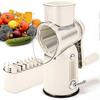 Rotary Cheese Grater with Handle Vegetable Shredder with 5 Interchangeable