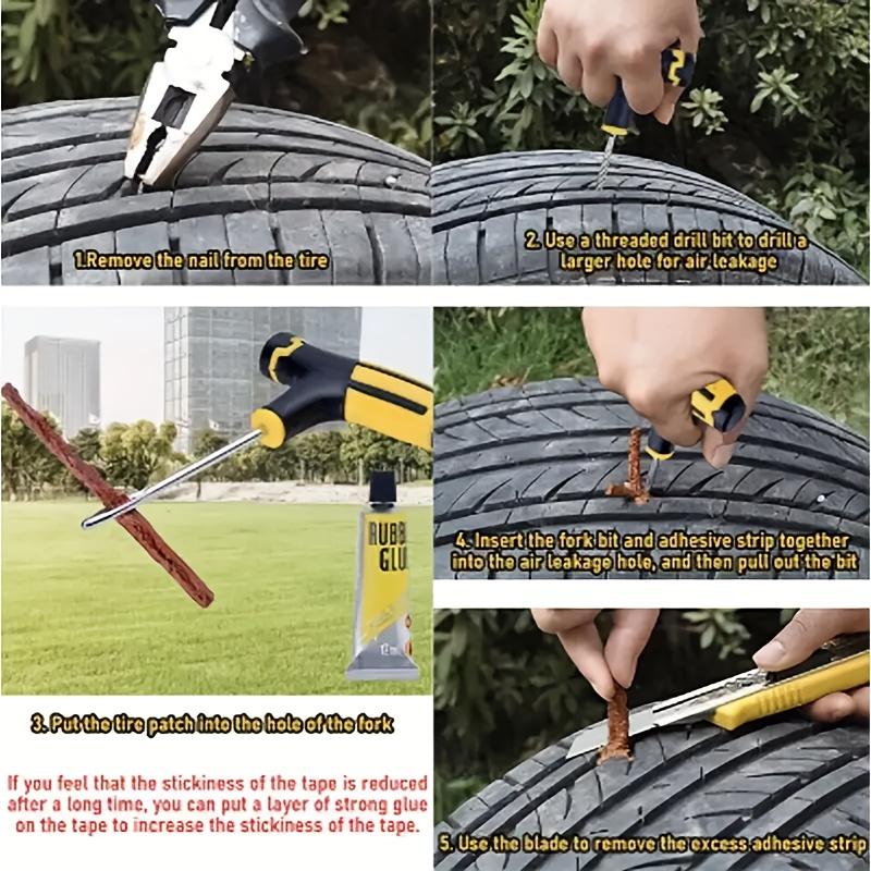 Car Tire Repair Kit Puncture Plug Tools Tyre Puncture Emergency for Tire Strips Stirring Glue Repair Tool Kit