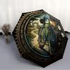 Steampunk Bicycle Journey Pattern Umbrella, Portable and Foldable Design, 8 Ribs, a Casual Accessory for Halloween, Christmas, and Birthday Gifts.
