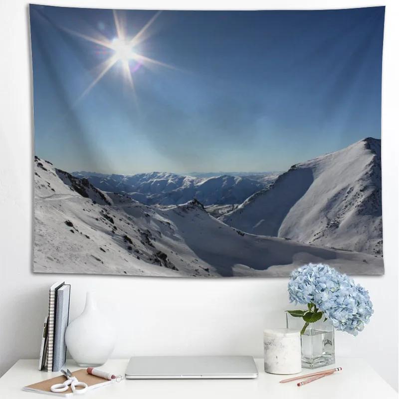 Hot Sale Custom High Quality Snow Wall Hanging Hd Landscape 3D Printing Digital Printing Home Decoration Tapestry