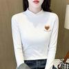 2025 Double-sided Fleece Semi-High Collar Plus Velvet Slimming Long-Sleeve T-shirt