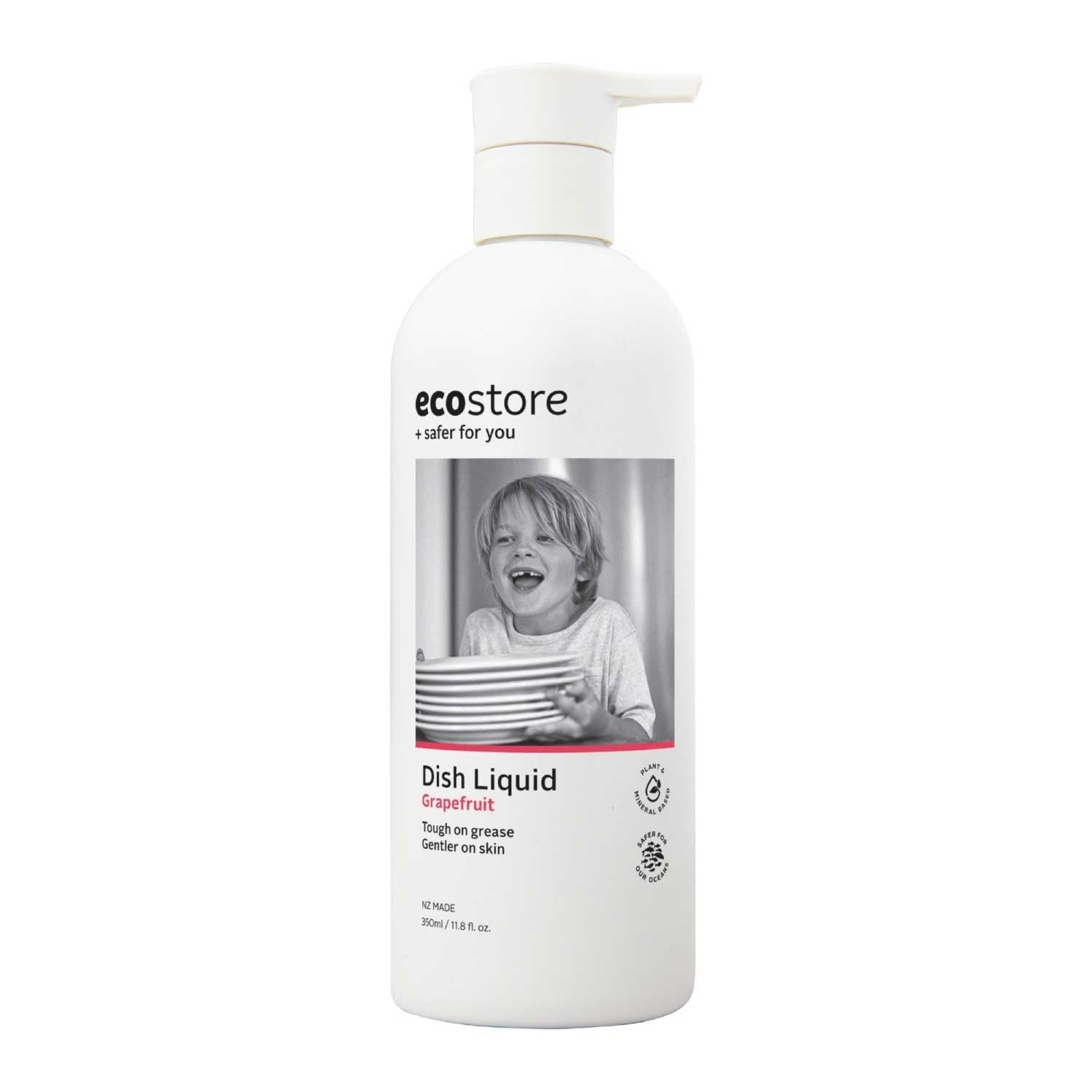 ecostore Dishwash Liquid Pump 350mL Dish gentle on [Grapefruit] soap, hands.