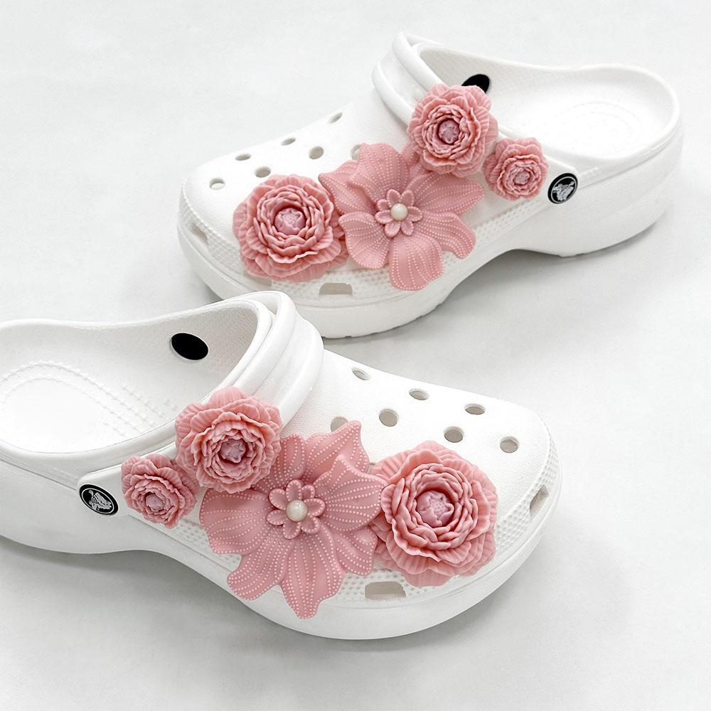 8Pcs Reusable 3D Flower Beach Shoe Charms Detachable Clip Buckle Shoe Decorations DIY Decoration Buckle For Shoes Accessories