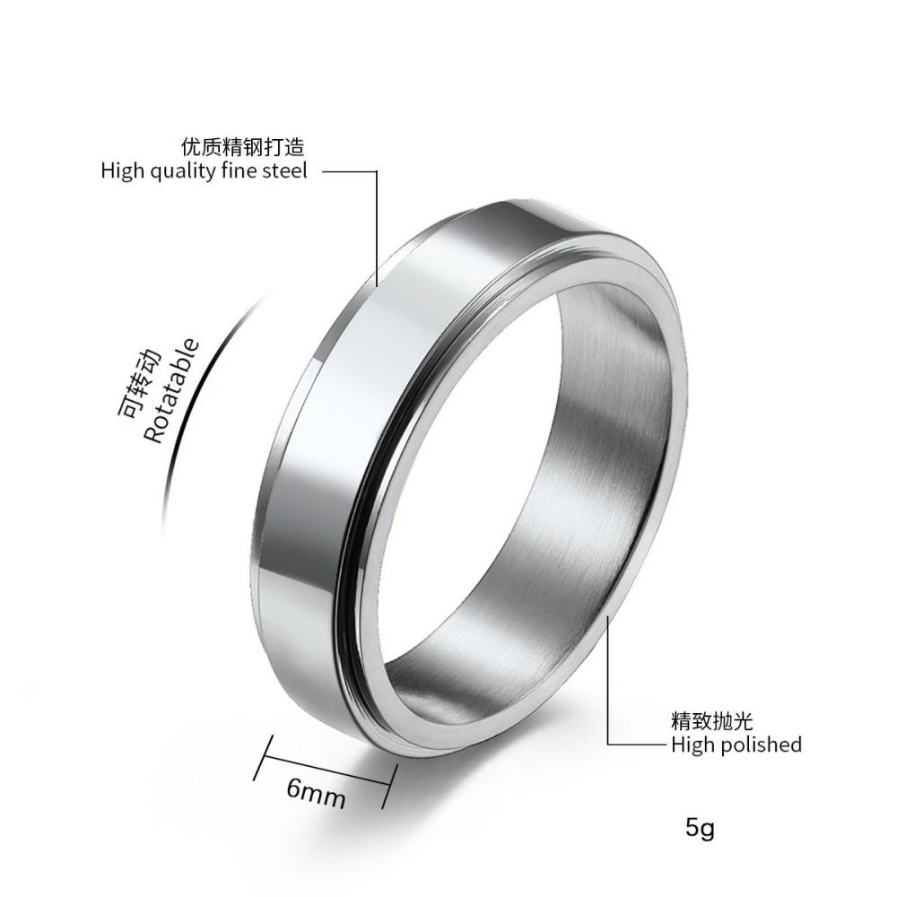 Angst Fidget Spinner Edelstahl Schwarze Ringe Einfacher Titanstahlring für Männer Frauen Hohe Qualität Anti-Stress-Schmuck