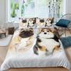 Dog Side My Side Kawaii Puppy Animal Pug Dog Comfortable Duvet Quilt Cover Pillowcase Bedding Set Children Bedroom Home Textile