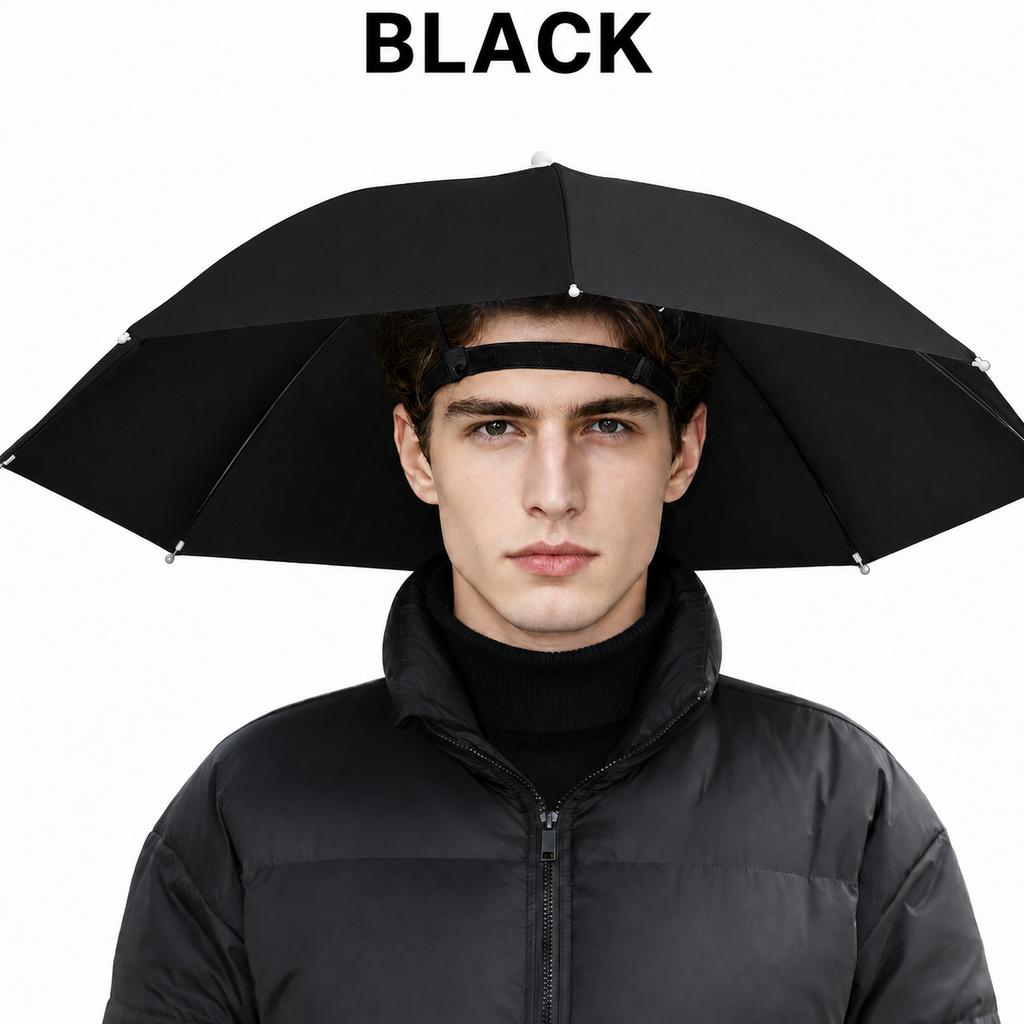 Hands Free Umbrella Hat Foldable Waterproof Head Sunshade for Outdoor Fishing Gardening Hiking Travel and Rainy Weather Use