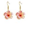 Edelstahl Rote Hibiskusblüten Ohrringe Rosa Hibiskus Hängende Ohrringe für Damen Geburtstagsgeschenk
