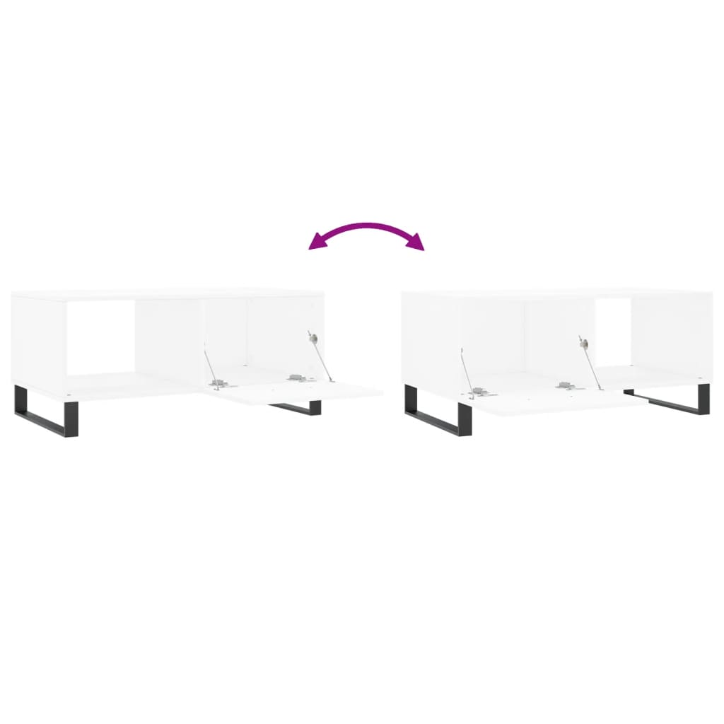  Coffee Table, White, 90x50x40 Cm, Wood-based Material