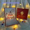 Carte pop-up Gâteau d'anniversaire musical 3D avec lumières colorées et enregistrement
